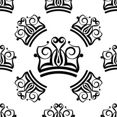 Crown Icon Seamless Pattern, Crown