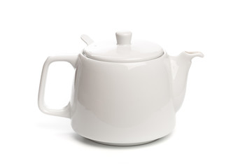 white teapot isolated on white background
