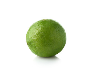Tasty lime fruit on white background