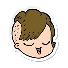 sticker of a cartoon female face