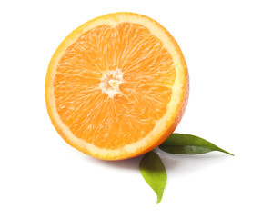 Tasty orange fruit on white background