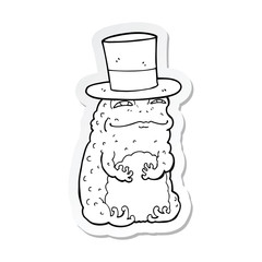 sticker of a cartoon rich toad