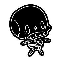 cartoon icon kawaii cute dead skeleton