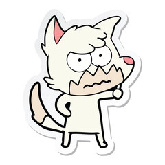 sticker of a cartoon annoyed fox