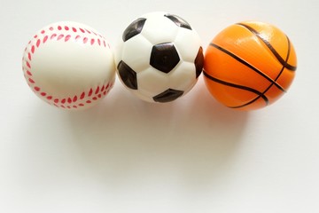 mini balls on white background