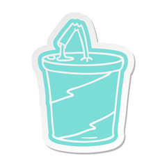 cartoon sticker of fastfood drink