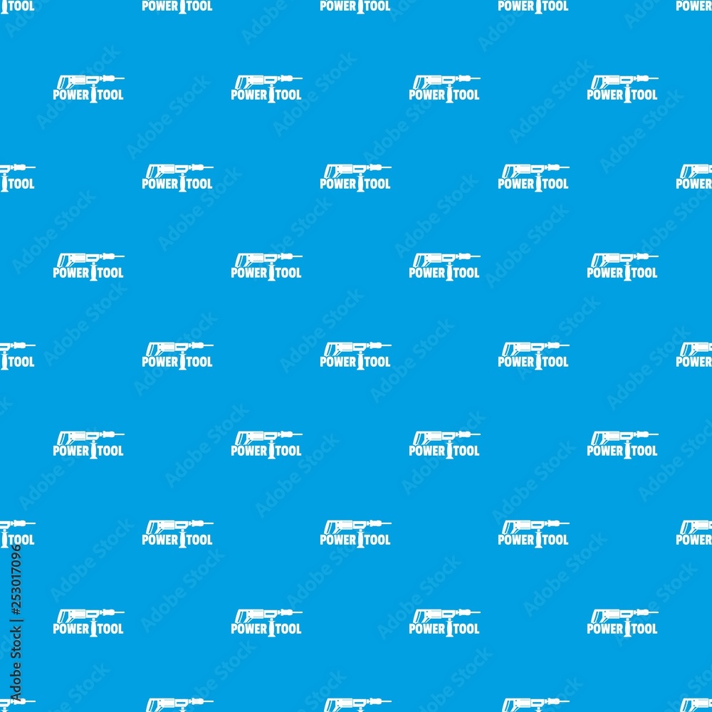 Poster power tool drill pattern vector seamless blue repeat for any use