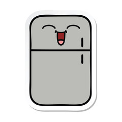 sticker of a cute cartoon fridge freezer