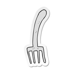 sticker of a cartoon fork