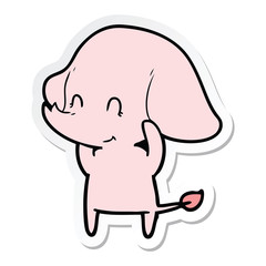 sticker of a cute cartoon elephant