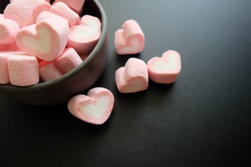 close up of pink marshmallow 