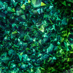 Emerald, Sapphire or Tourmaline green crystals. Gems. Mineral crystals in the natural environment....