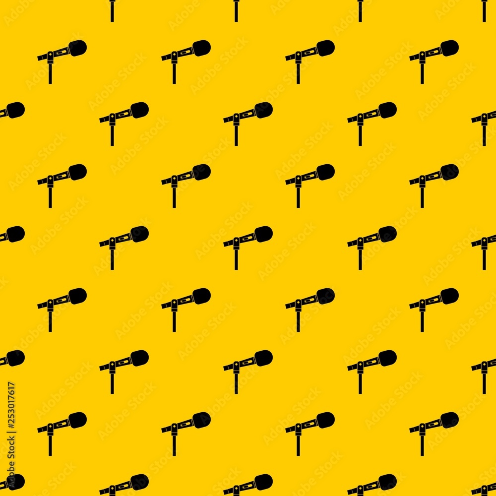 Poster microphone pattern seamless vector repeat geometric yellow for any design