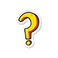 sticker of a cartoon question mark
