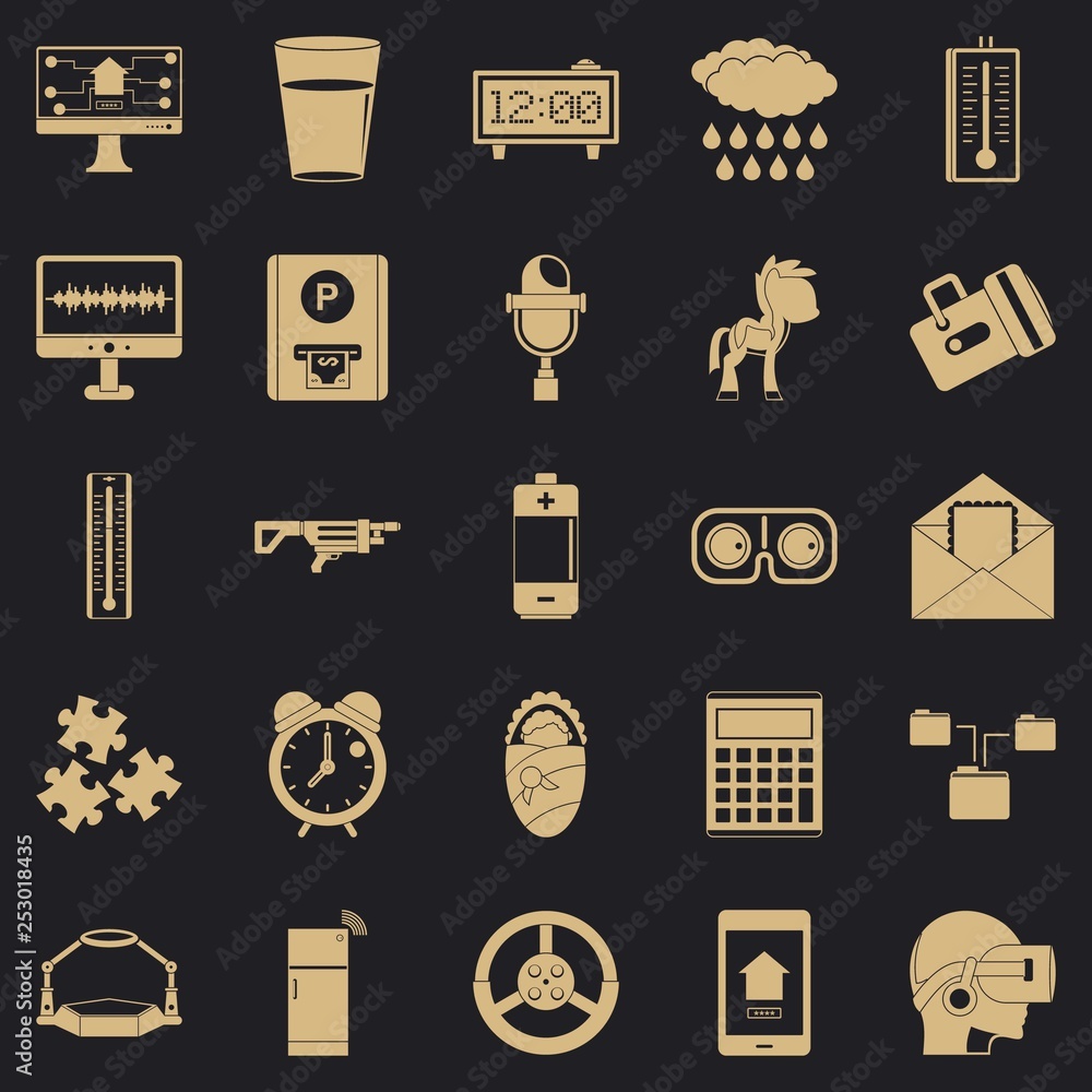 Poster technical specialist icons set. simple set of 25 technical specialist icons for web for any design