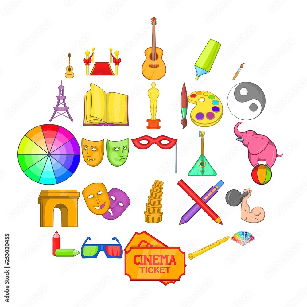 Poster motion picture icons set. cartoon set of 25 motion picture icons for web isolated on white backgroun