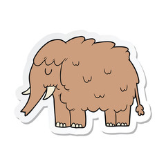 sticker of a cartoon mammoth