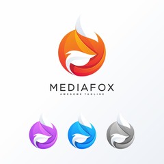 Abstract Fox Colorful Design Concept illustration vector template