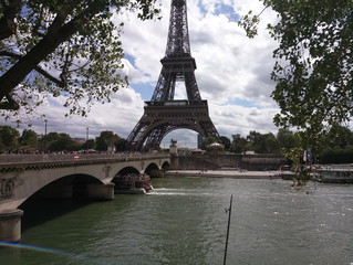 Obraz premium Eiffel Tower and Seine River in Paris