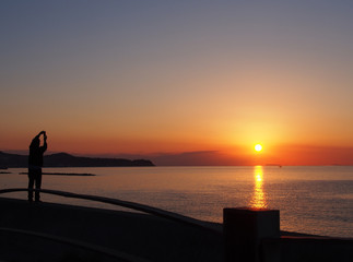 Fototapeta premium 夕暮れ時を楽しむ