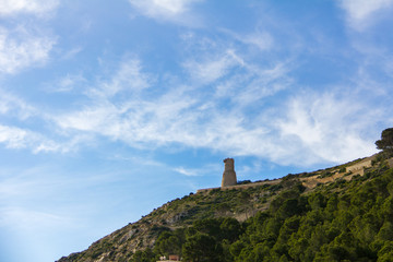 Ancient 16th century tower, Torre del Gerro, in Denia, Spain