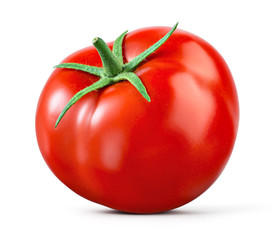 Tomato isolated. Tomato on white. With clipping path. Full depth of field.