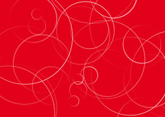 Abstract minimal geometric round circle shapes design background in red, copy space