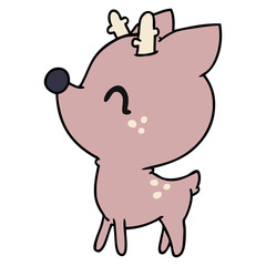 cartoon of  kawaii cute deer