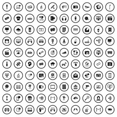 100 multimedia icons set in simple style for any design vector illustration
