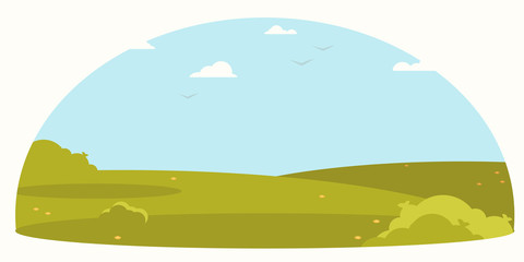 Obraz premium Landscape, countryside flat design. Vector background