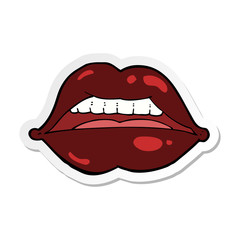 sticker of a cartoon sexy halloween lips symbol