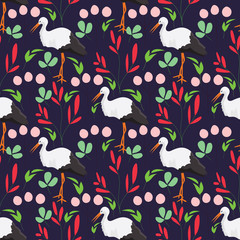Naklejka premium seamless pattern with birds