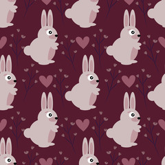 seamless pattern with rabbits