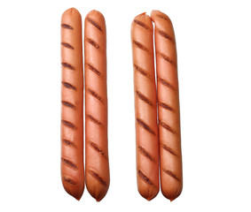 grilled sausages isolated on a white background