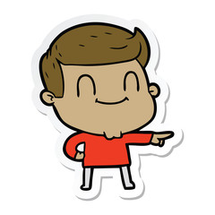 sticker of a cartoon friendly man