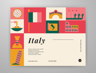 Naklejka na ściany i meble Italy travel graphic content layout