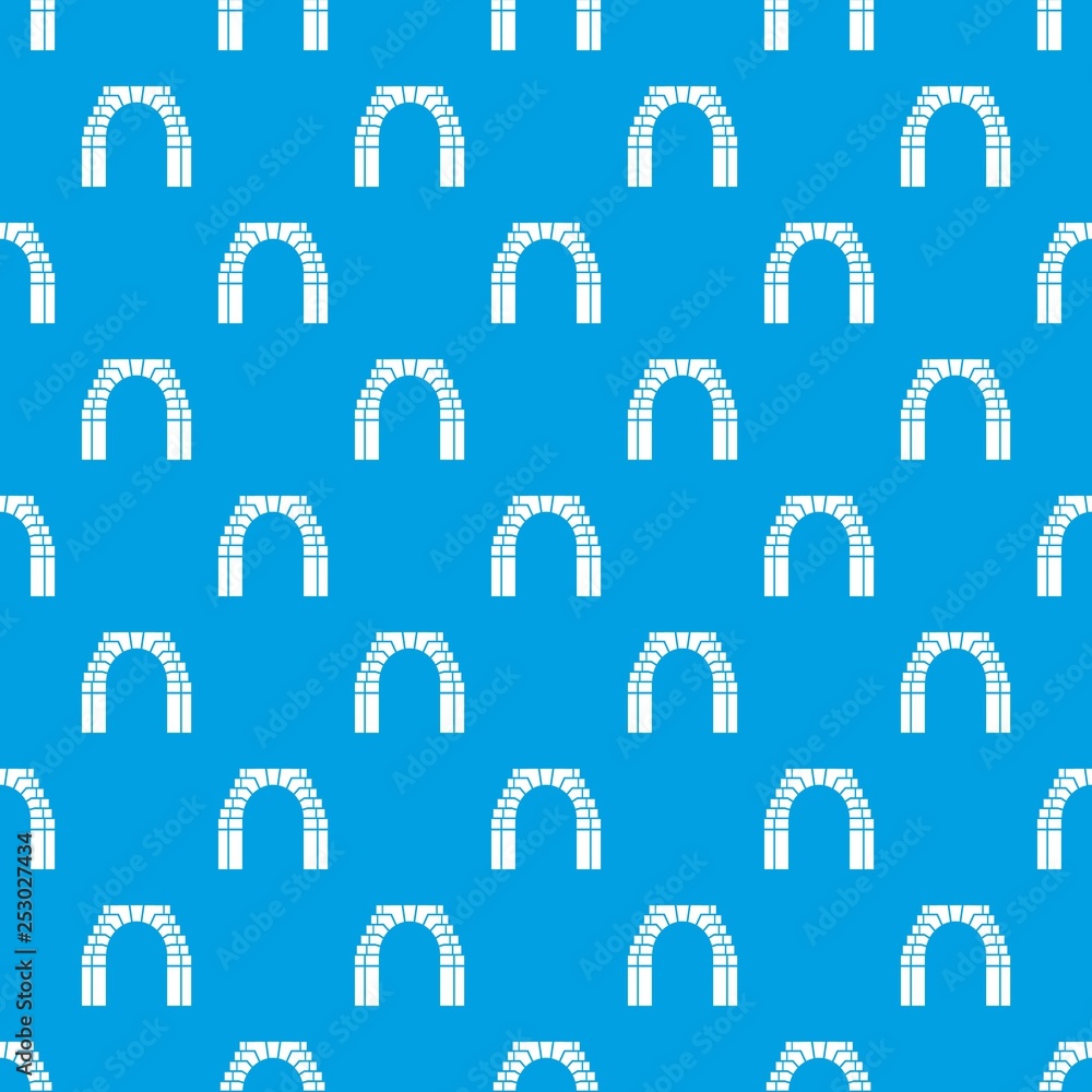 Poster brick arch pattern vector seamless blue repeat for any use