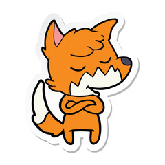 sticker of a friendly cartoon fox