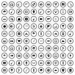 100 music festival icons set in simple style for any design vector illustration