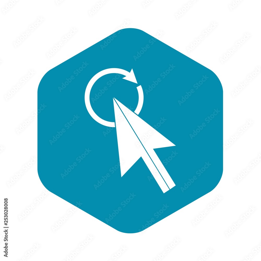 Aufkleber click icon in simple style isolated on white background