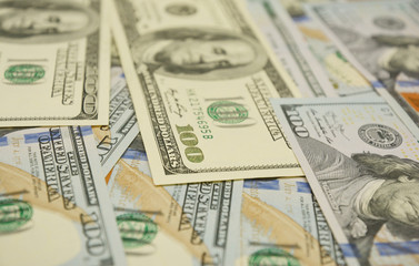 Cash flow concept. 100 dollar photo. Dollars Closeup Concept. American Dollars Cash Money. One Hundred Dollar Banknotes. Hundred Bucks.