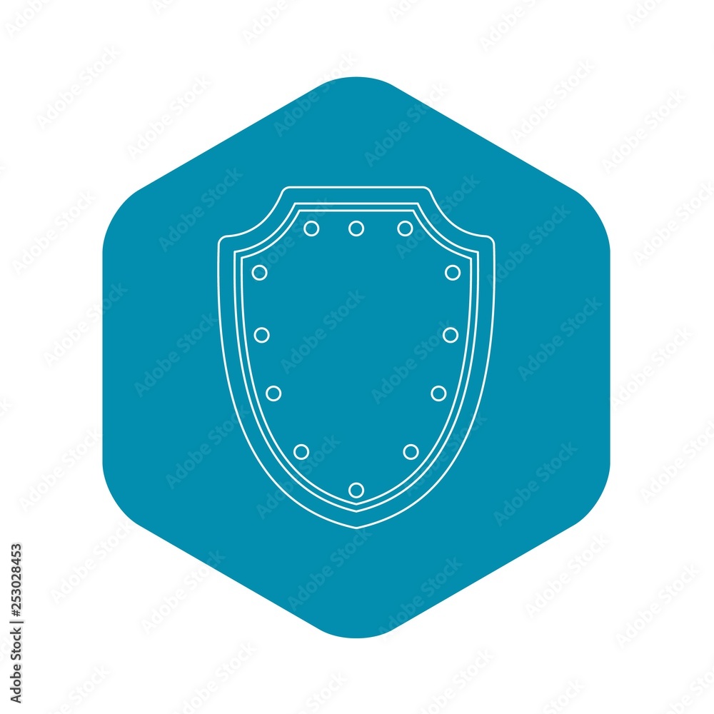 Poster army protective shield icon. outline illustration of army protective shield vector icon for web