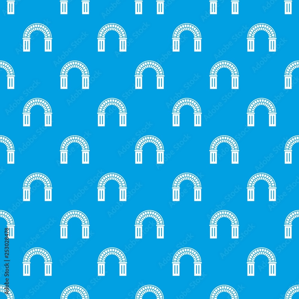 Poster window arch pattern vector seamless blue repeat for any use