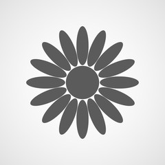 Gray chamomile icon. Vector illustration