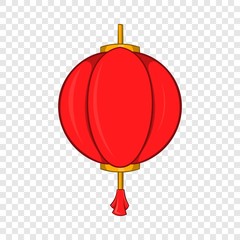 Obraz premium Red chinese lantern icon in cartoon style on a background for any web design 