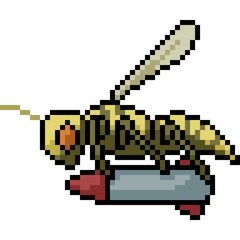 Fototapeta premium vector pixel art wasp bomb