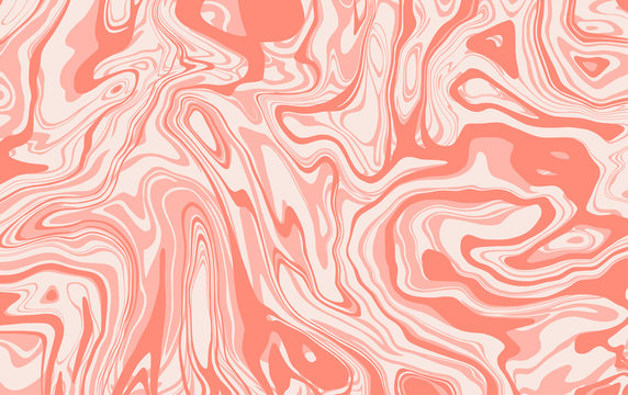 Marble texture. Dynamic liquid splash in light pink color. Wavy lines. Vector marble background for your design project.