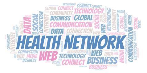 Fototapeta premium Health Network word cloud.