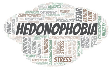 Hedonophobia word cloud.