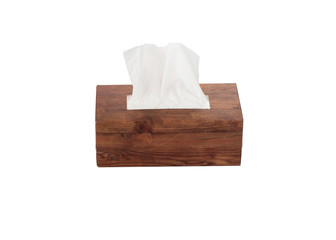 Tissue paper box on white background